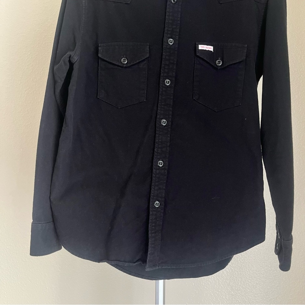 Topo Designs Flannel Mountain Shirt Button Up Long Sleeve Black Size M - Picture 4 of 9